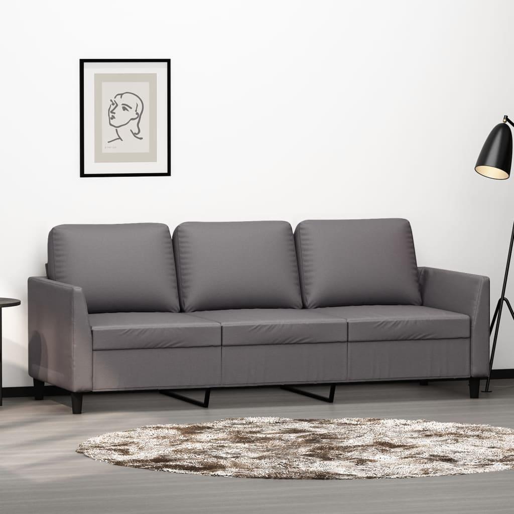 Personers Sofa Kunstlæder Grå 180 Sædebredde