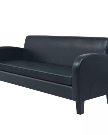 Personers Sofa Kunstlæder Sort Klassisk Design