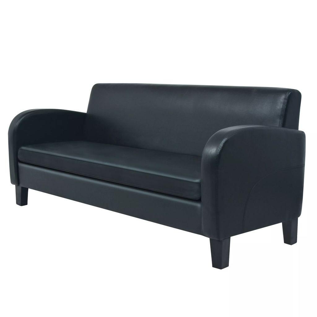 Personers Sofa Kunstlæder Sort Klassisk Design