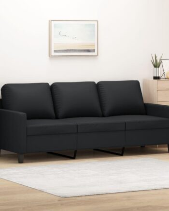 Personers Sofa Kunstlæder Sort Sædebredde 180