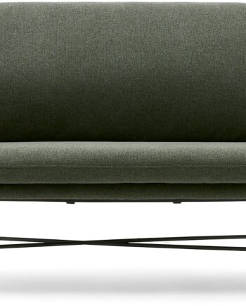 Personers Sofa Loveseat Kave Home Brida Grøn Med Sort Stålkonstruktion Moderne Vintage Polstret Design