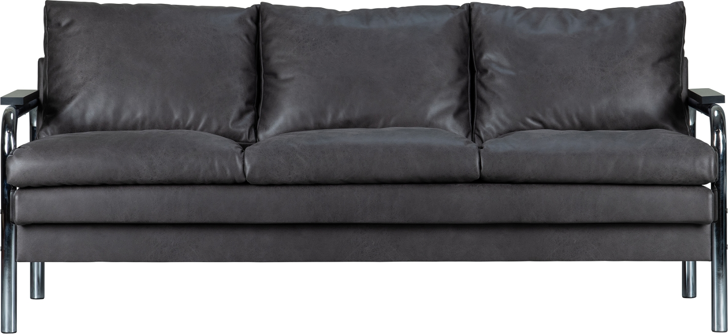 Personers Sofa Loveseat Woood Exclusive Tube Sort Polyester Med Kromstel