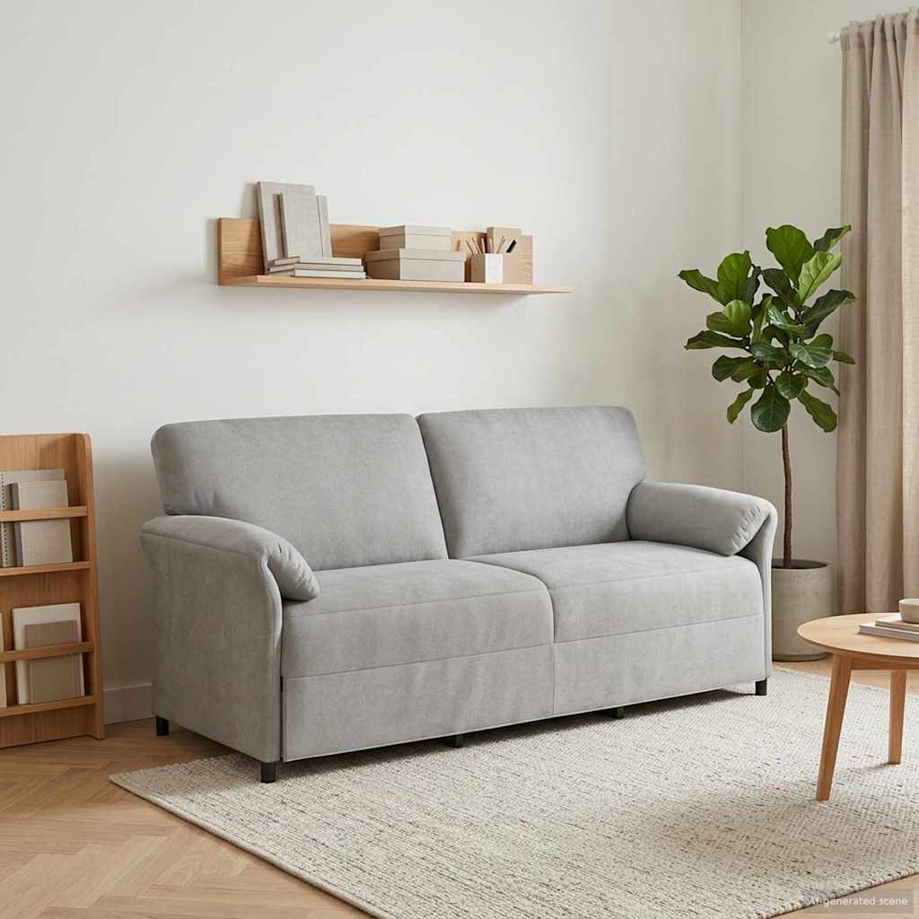 Personers Sofa Lysegrå 198 Fløjl