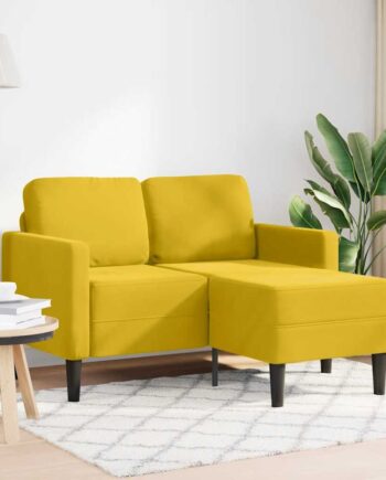 Personers Sofa Med Chaiselong Formet 125 Fløjl Gul