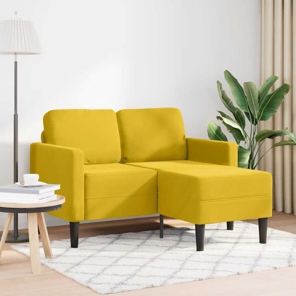 Personers Sofa Med Chaiselong Formet 125 Fløjl Gul