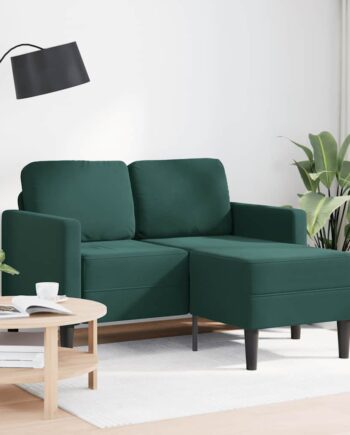 Personers Sofa Med Chaiselong Formet 125 Fløjl Lysegrå