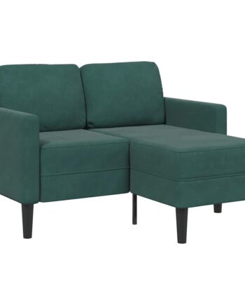 Personers Sofa Med Chaiselong Formet 125 Fløjl Mørkegrøn