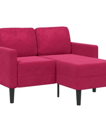 Personers Sofa Med Chaiselong Formet 125 Fløjl Vinrød