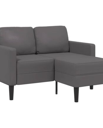Personers Sofa Med Chaiselong Formet 125 Kunstlæder Grå