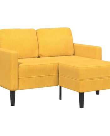 Personers Sofa Med Chaiselong Formet 125 Linned Lysegul