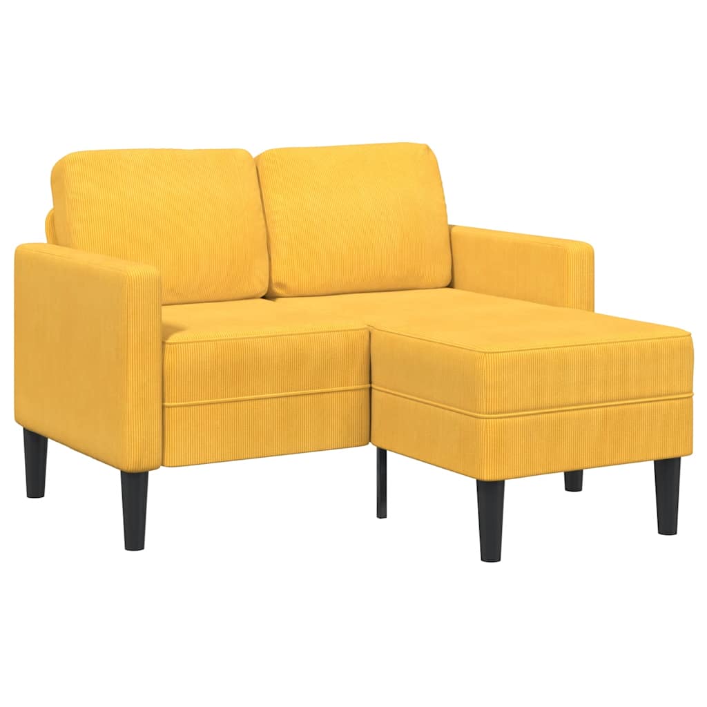 Personers Sofa Med Chaiselong Formet 125 Linned Lysegul
