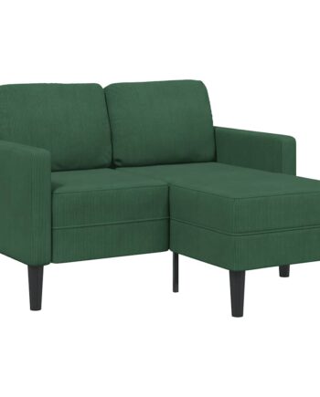 Personers Sofa Med Chaiselong Formet 125 Linned Mørkegrøn