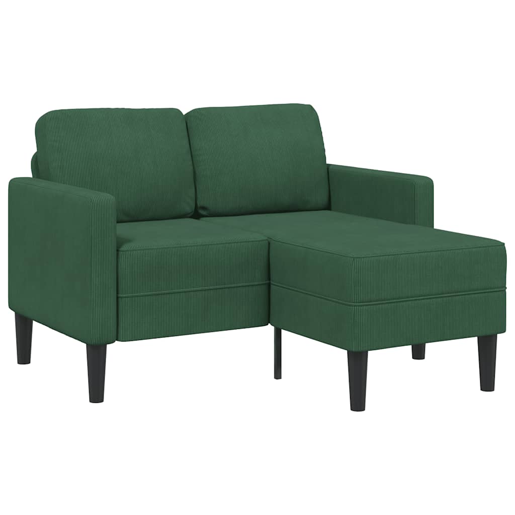 Personers Sofa Med Chaiselong Formet 125 Linned Mørkegrøn