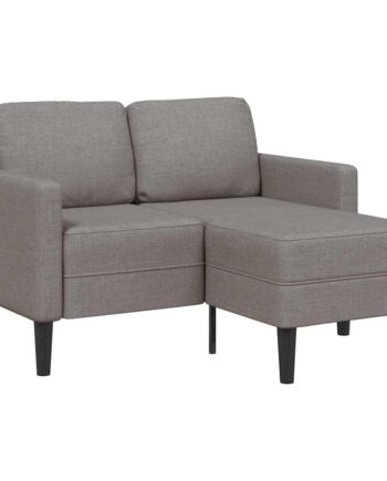 Personers Sofa Med Chaiselong Formet 125 Stof Gråbrun