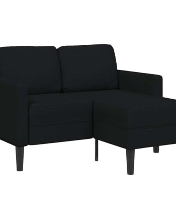 Personers Sofa Med Chaiselong Formet 125 Stof Sort