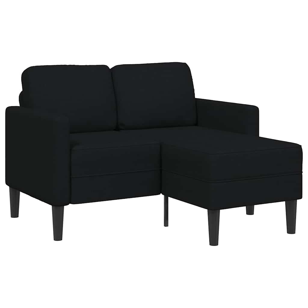 Personers Sofa Med Chaiselong Formet 125 Stof Sort