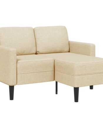 Personers Sofa Med Chaiselong Formet 125cm Stof Cremefarvet