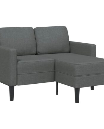 Personers Sofa Med Chaiselong Formet Mørkegrå 125 Stof