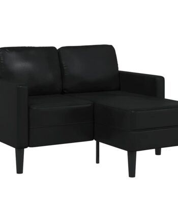 Personers Sofa Med Chaiselong Formet Sort 125 Kunstlæder