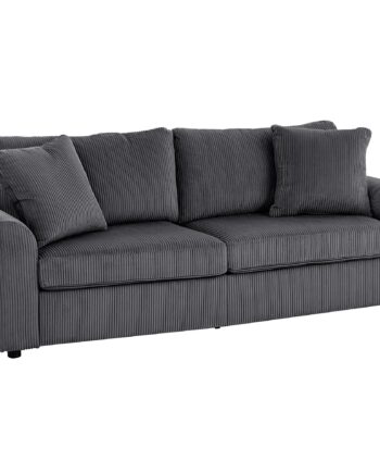 Personers Sofa Med Dekorative Hynder Corduroy Sofa Til Stue Soveværelse 212 Bred Mørkegrå