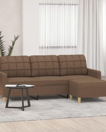 Personers Sofa Med Fodskammel 180 Stof Brun