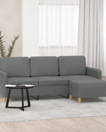 Personers Sofa Med Fodskammel 180 Stof Creme