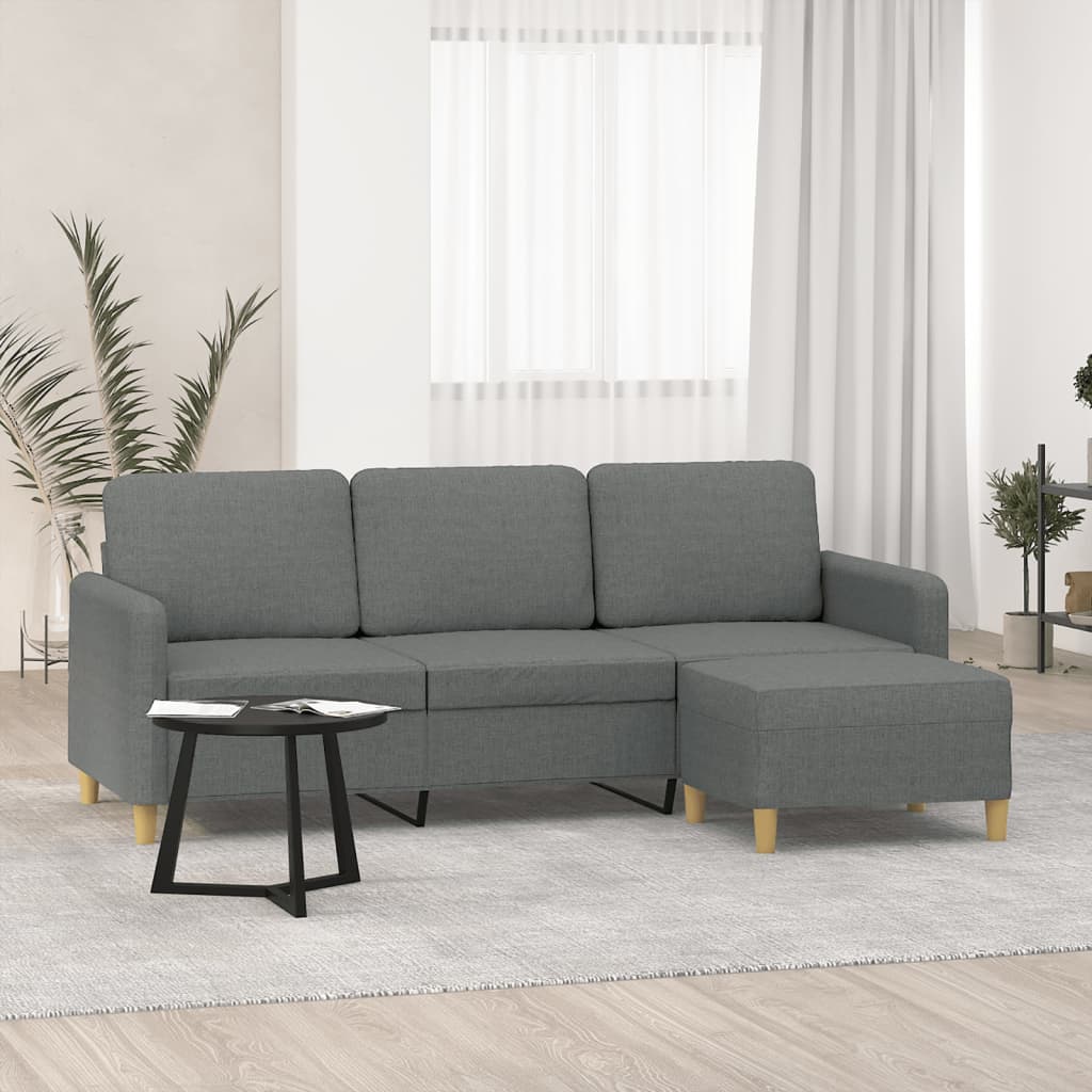 Personers Sofa Med Fodskammel 180 Stof Creme