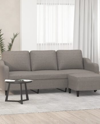Personers Sofa Med Fodskammel 180 Stof Gråbrun