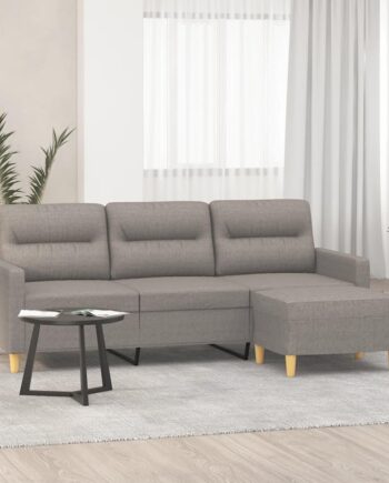 Personers Sofa Med Fodskammel 198 Stof Gråbrun