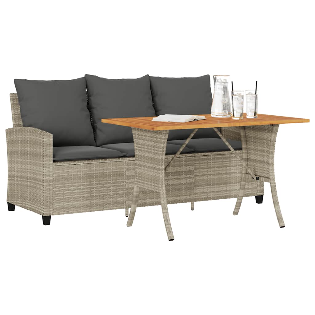 Personers Sofa Med Hynder Bord Polyrattan Beige Cremefarvet