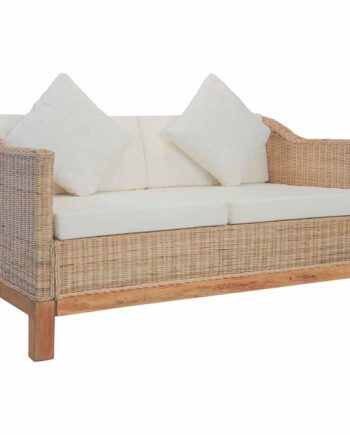 Personers Sofa Med Hynder Naturlig Rattan