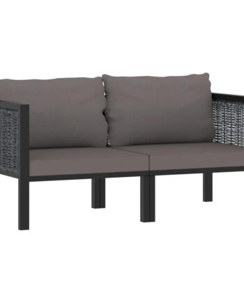 Personers Sofa Med Hynder Polyrattan Antracitgrå