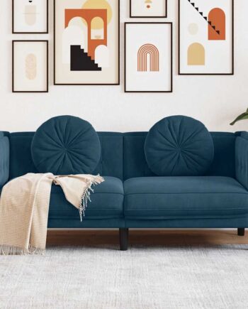 Personers Sofa Med Hynder Velour Blå