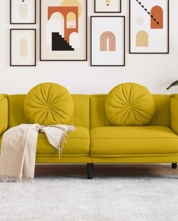 Personers Sofa Med Hynder Velour Gul
