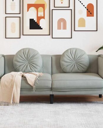 Personers Sofa Med Hynder Velour Lysegrå