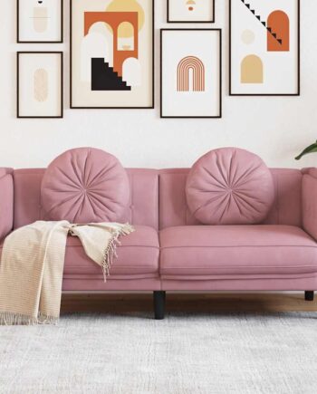 Personers Sofa Med Hynder Velour Lyserød