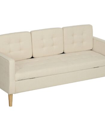 Personers Sofa Med Opbevaringsplads Knapsyninger Polstret Sofa 166 Cremehvid