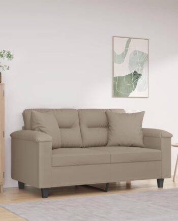 Personers Sofa Med Puder 120 Mikrofiber Gråbrun