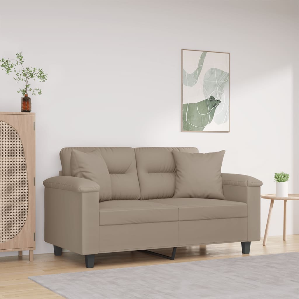 Personers Sofa Med Puder 120 Mikrofiberstof Gråbrun