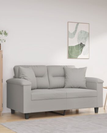 Personers Sofa Med Puder 120 Mikrofiberstof Lysegrå