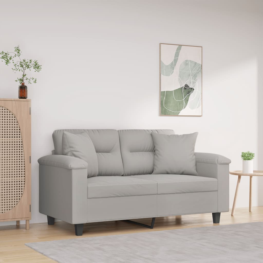 Personers Sofa Med Puder 120 Mikrofiberstof Lysegrå