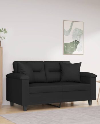 Personers Sofa Med Puder 120 Mikrofiberstof Sort