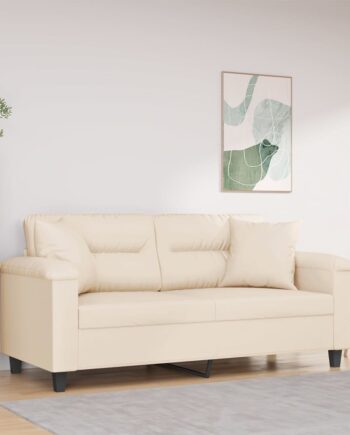 Personers Sofa Med Puder 140 Mikrofiberstof Beige