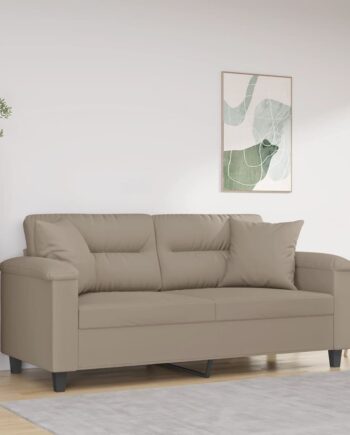 Personers Sofa Med Puder 140 Mikrofiberstof Gråbrun