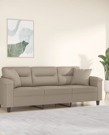 Personers Sofa Med Puder 180 Mikrofiberstof Gråbrun