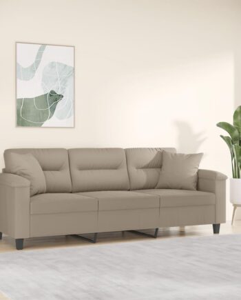 Personers Sofa Med Puder 210 Mikrofiber Gråbrun
