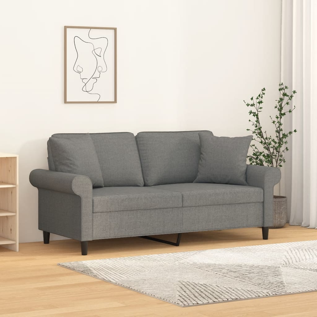 Personers Sofa Med Puder Hynder 140 Stof Mørkegrå