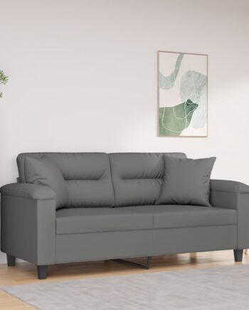 Personers Sofa Med Puder Mikrofiberstof 120 Lysegrå