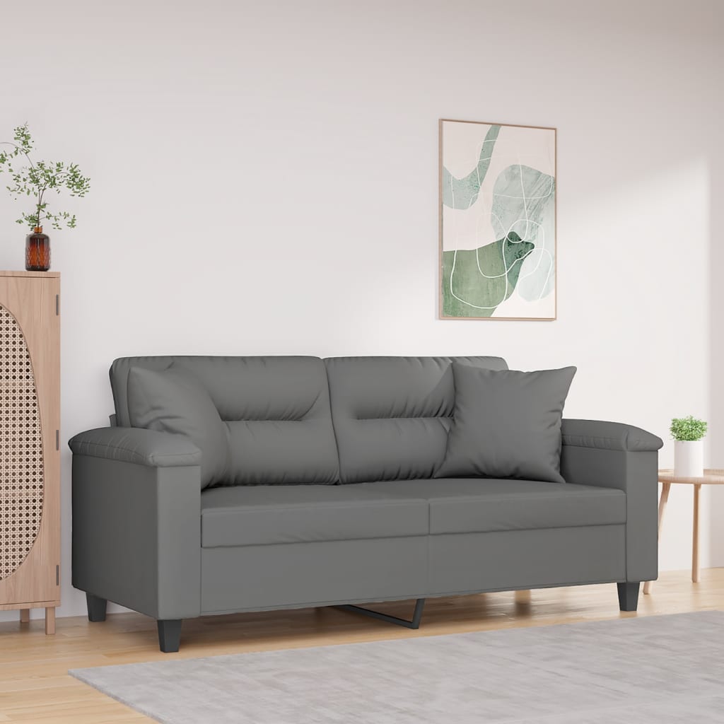 Personers Sofa Med Puder Mikrofiberstof 120 Lysegrå