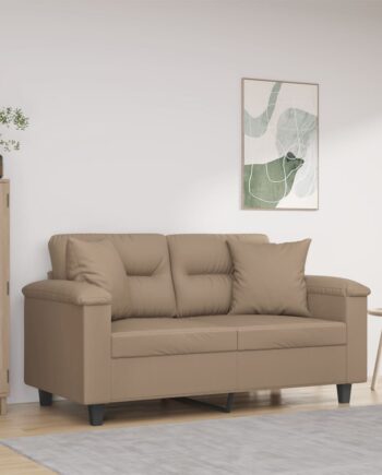 Personers Sofa Med Pyntepuder 120 Kunstlæder Cappuccino
